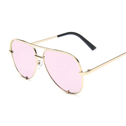 Lunette de soleil aviateur or et rose