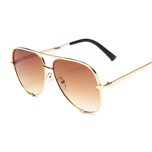 Lunette de soleil aviateur or  et marron