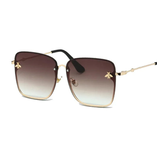 lunette de soleil carrée Marron