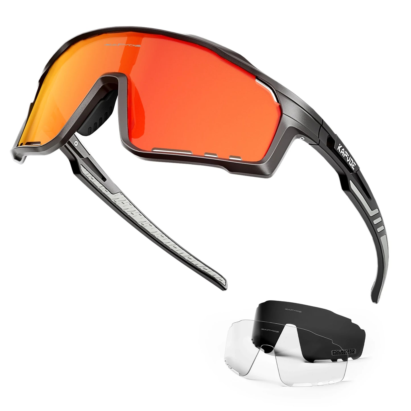 lunette de soleil cycliste orange et noir