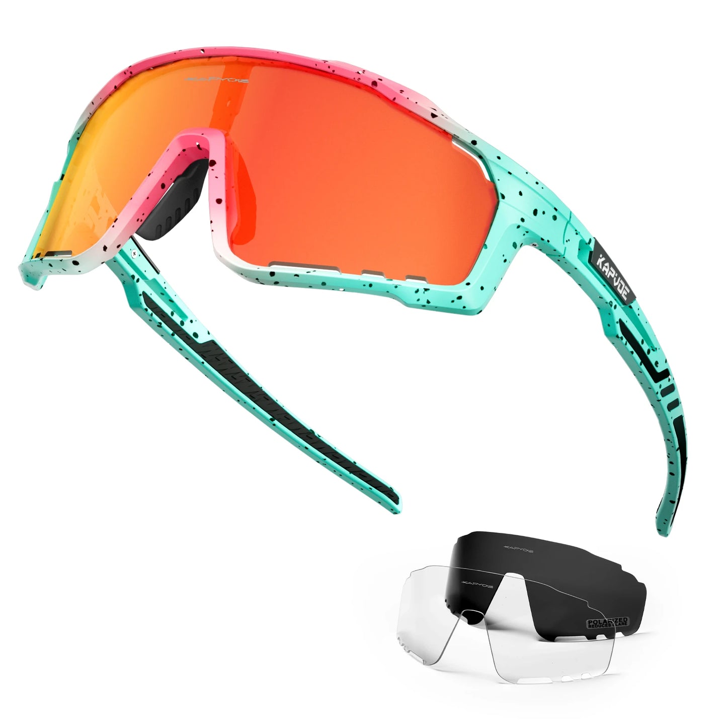 lunette de soleil cycliste Orange et Bleu